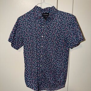 Bonobos Men's Shirt with Blue and Pink Hornet Design
